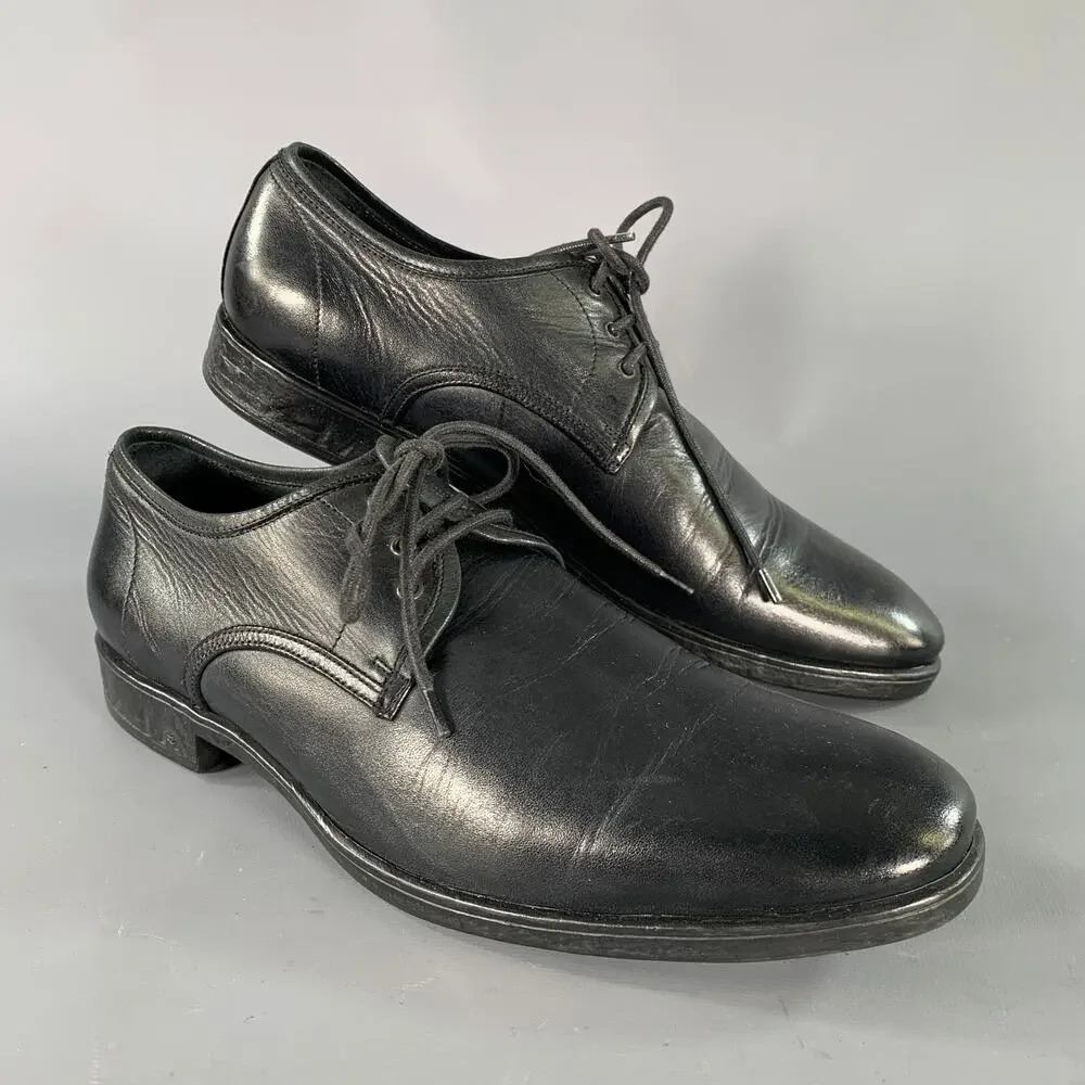 JOHN VARVATOS Size 9 Black Leather Oxford Lace Up Shoes